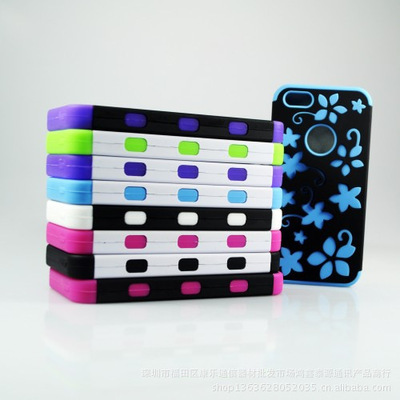 iPhone5硅膠彩繪糖果色夏威夷花圖保護套 防滑防摔,繽紛一夏